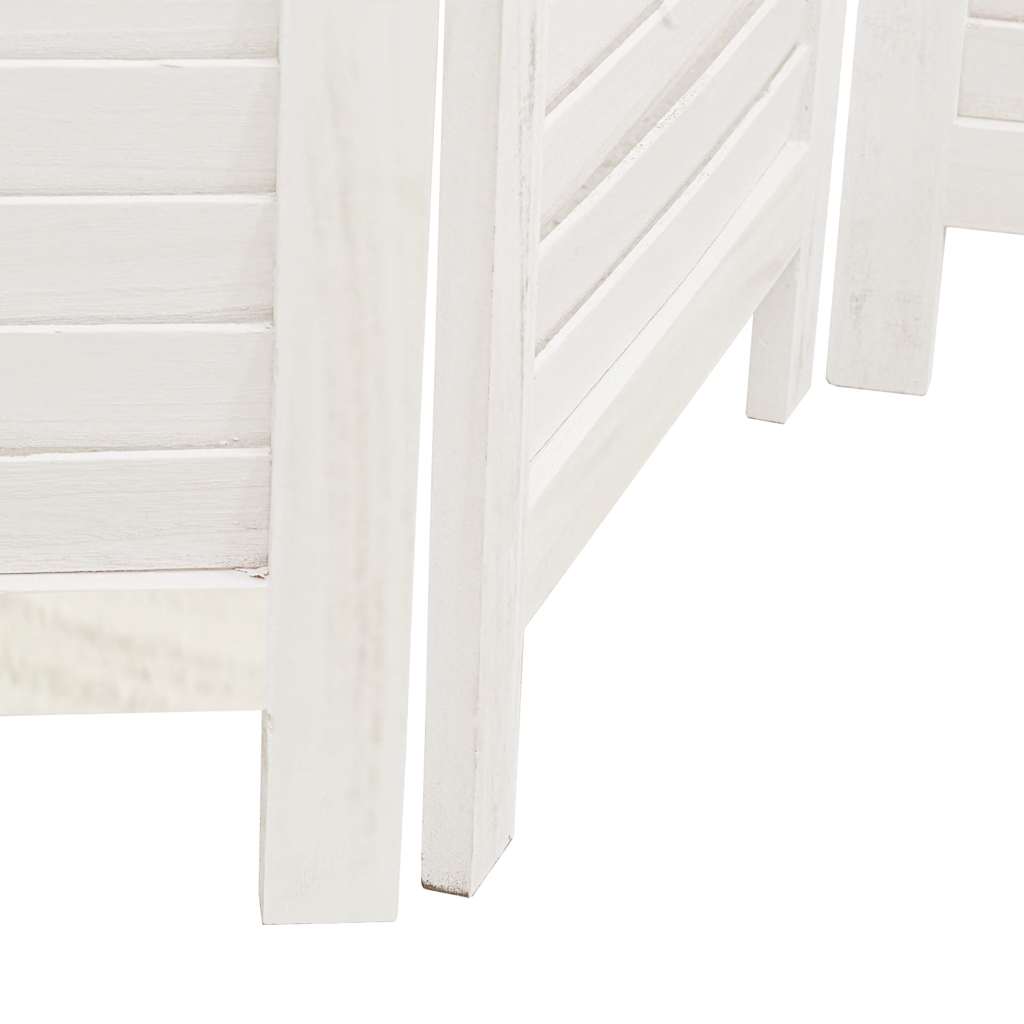 Divisorio Ambienti 4Pannelli Bianco Legno Massello di Paulownia