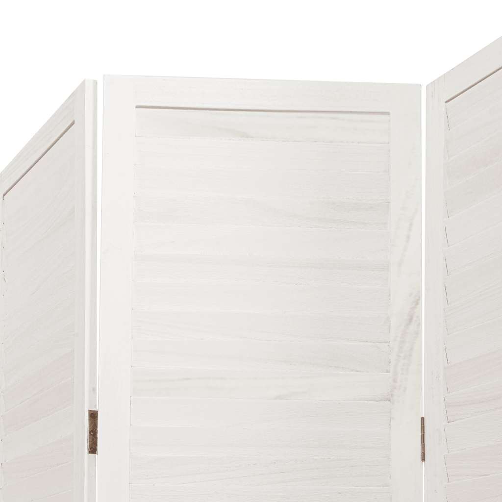 Divisorio Ambienti 5Pannelli Bianco Legno Massello di Paulownia