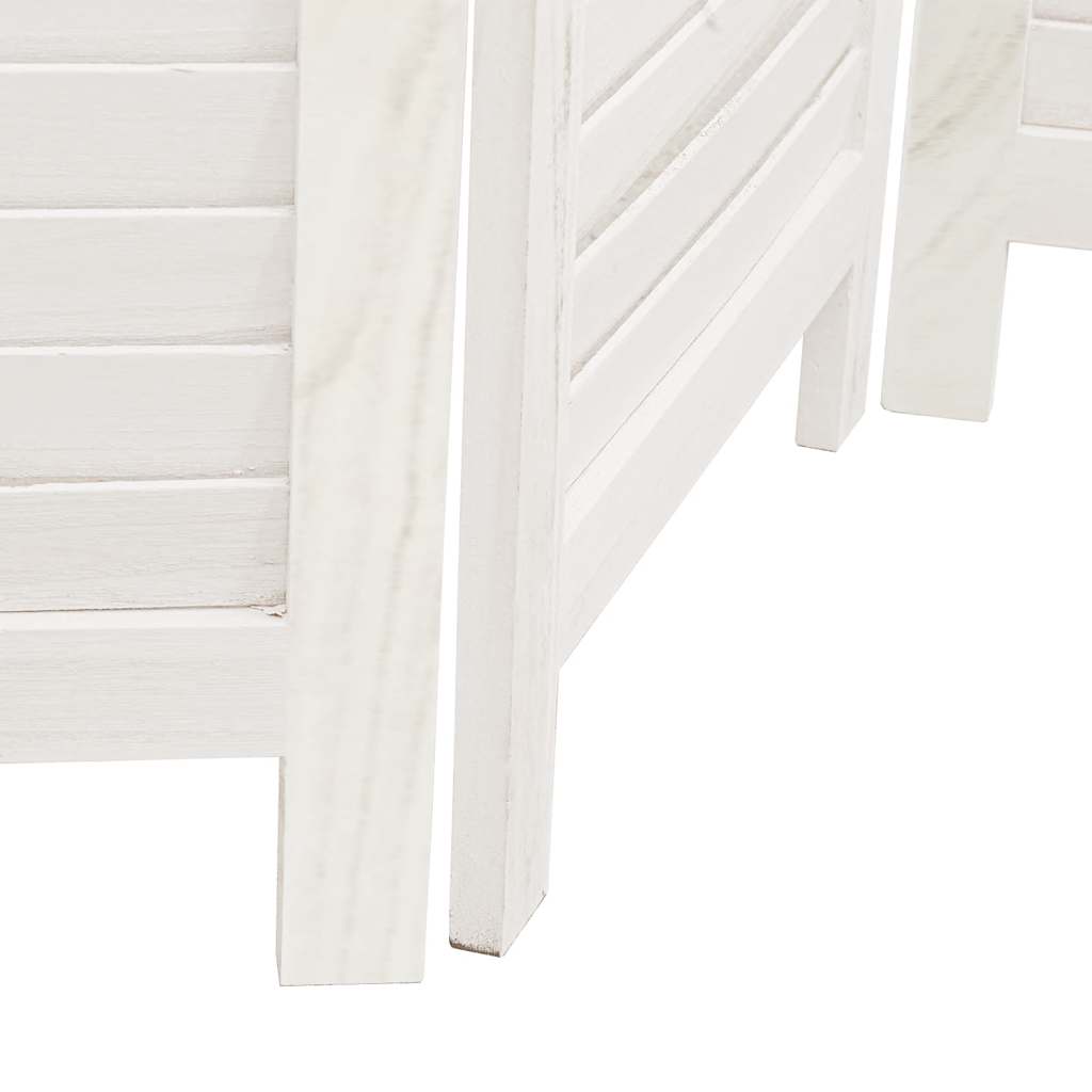 Divisorio Ambienti 5Pannelli Bianco Legno Massello di Paulownia