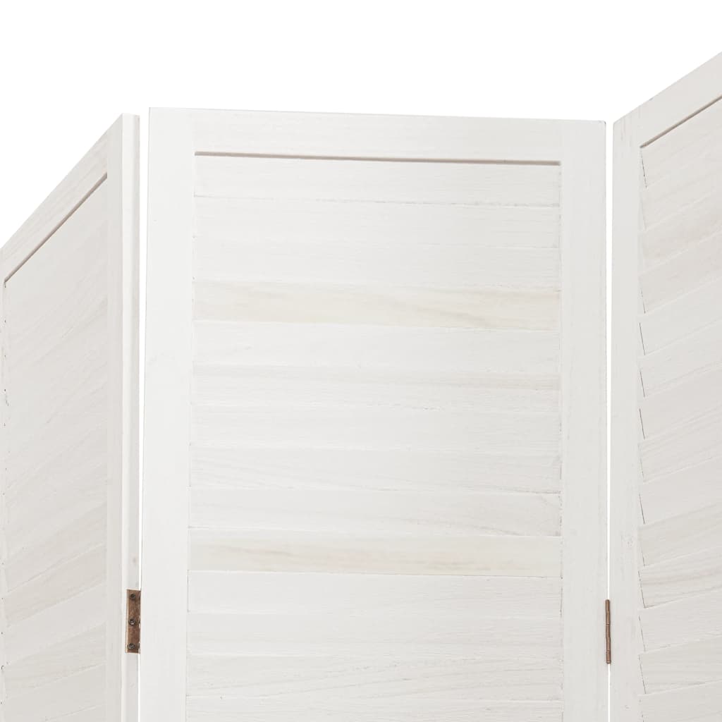 Divisorio Ambienti 5Pannelli Bianco Legno Massello di Paulownia
