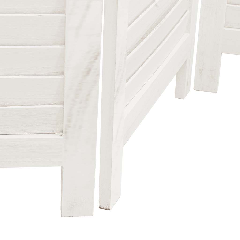 Divisorio Ambienti 5Pannelli Bianco Legno Massello di Paulownia