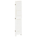 Divisorio Ambienti 5Pannelli Bianco Legno Massello di Paulownia