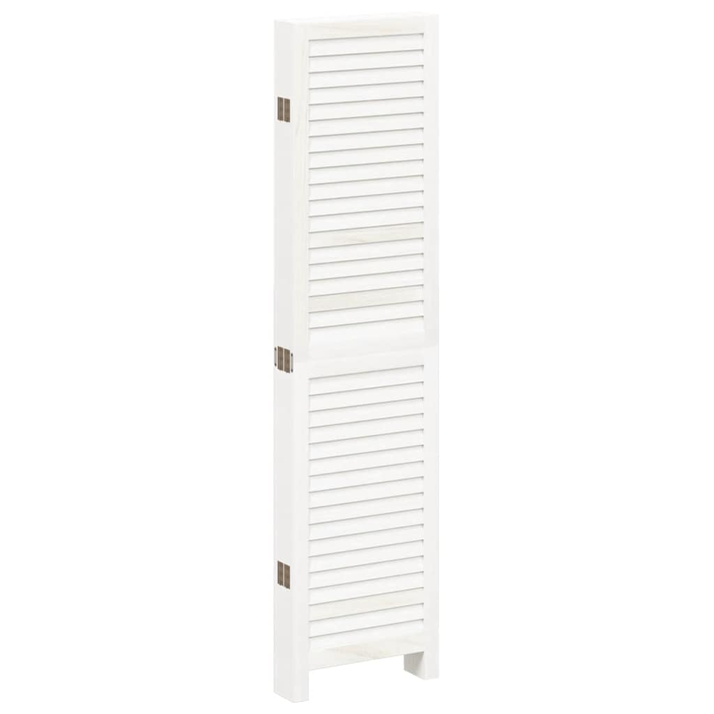 Divisorio Ambienti 6Pannelli Bianco Legno Massello di Paulownia