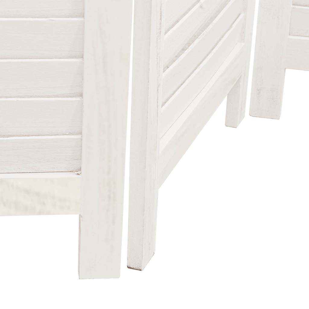 Divisorio Ambienti 6Pannelli Bianco Legno Massello di Paulownia