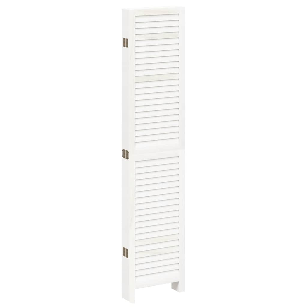 Divisorio Ambienti 6Pannelli Bianco Legno Massello di Paulownia