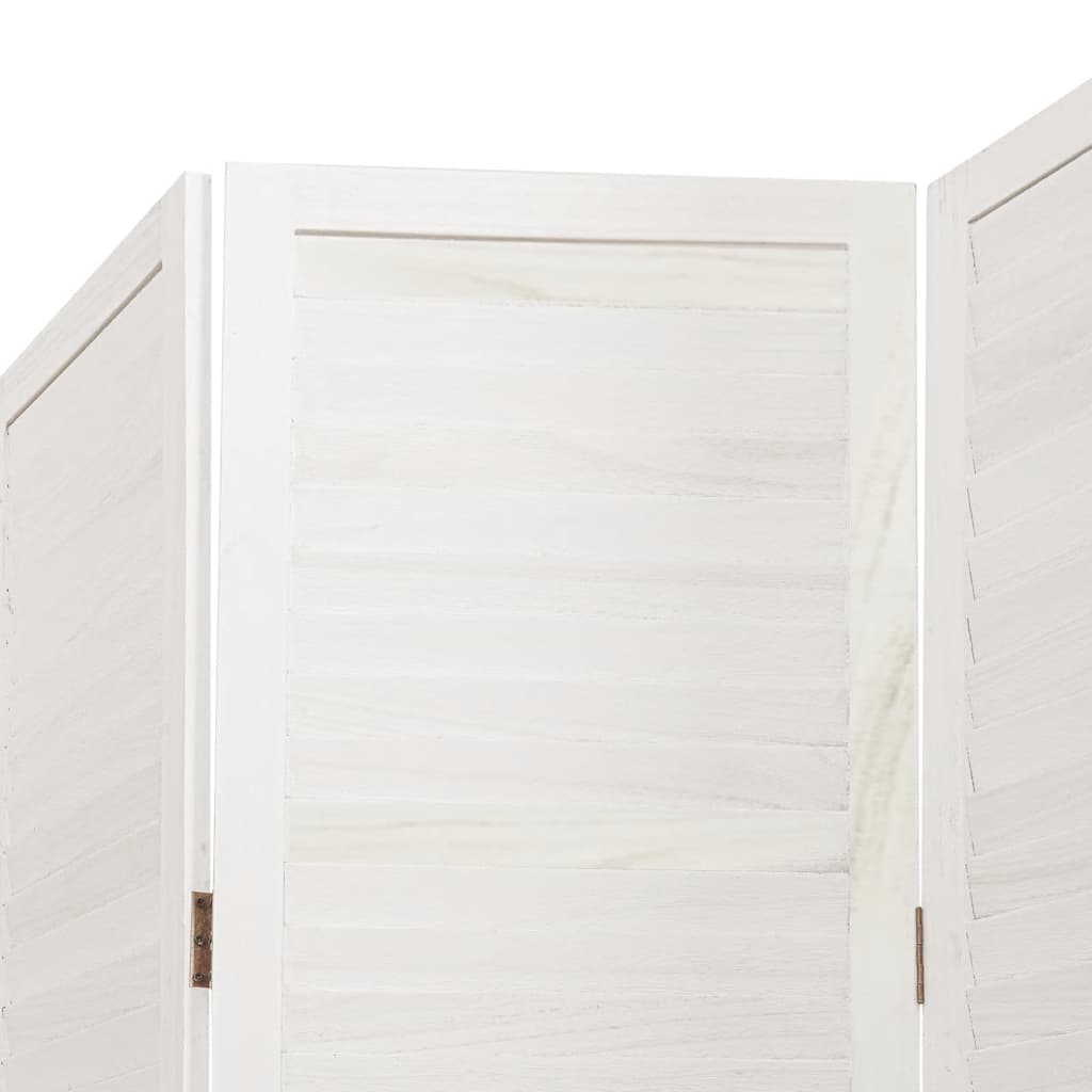 Divisorio Ambienti 6Pannelli Bianco Legno Massello di Paulownia