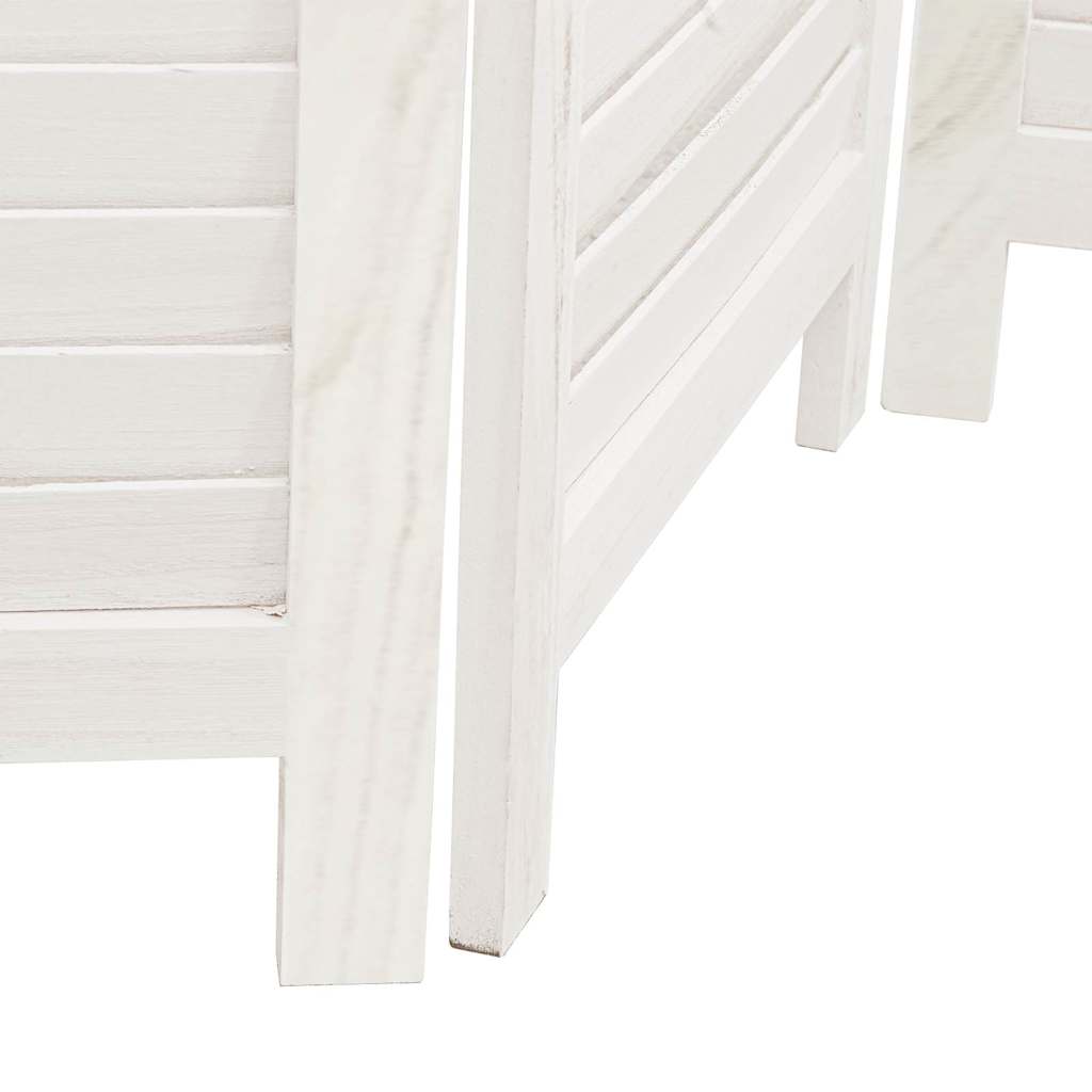 Divisorio Ambienti 6Pannelli Bianco Legno Massello di Paulownia
