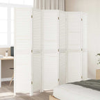Divisorio Ambienti 6Pannelli Bianco Legno Massello di Paulownia
