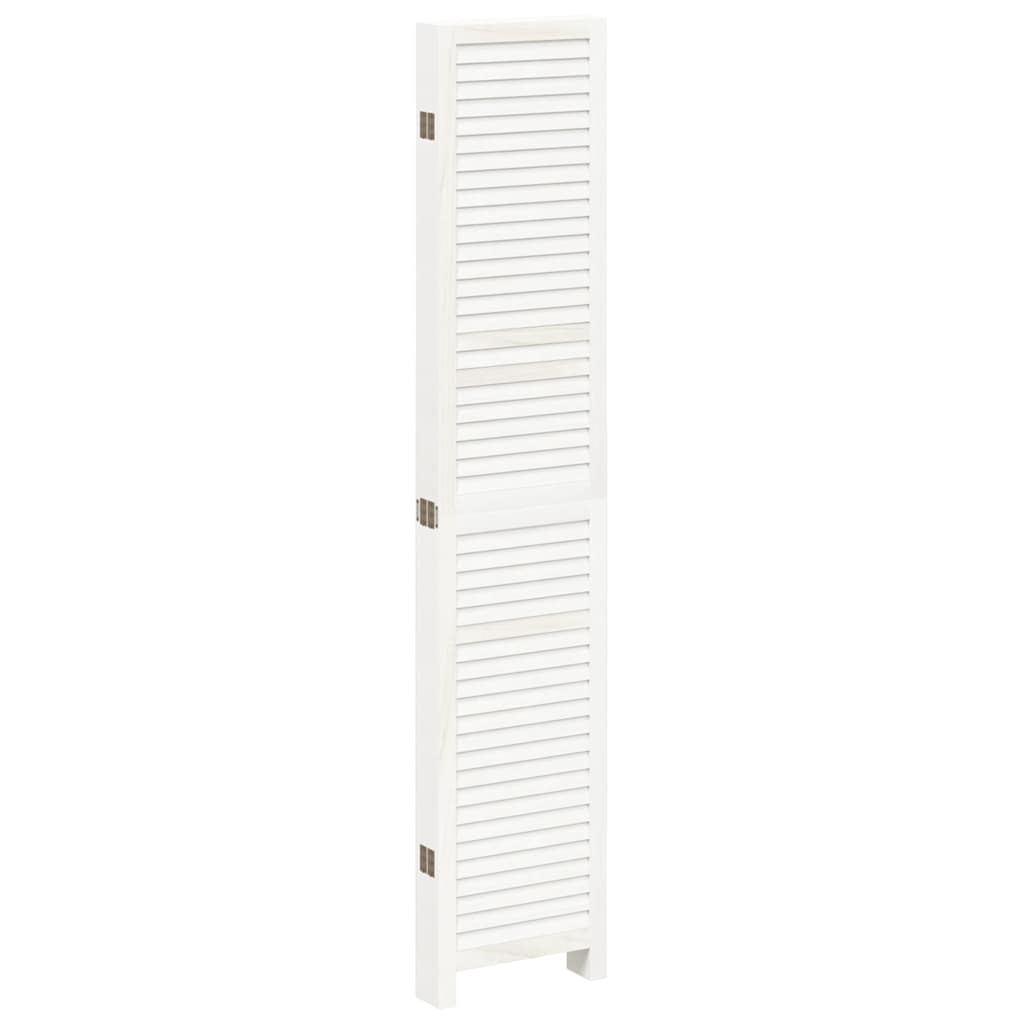 Divisorio Ambienti 6Pannelli Bianco Legno Massello di Paulownia