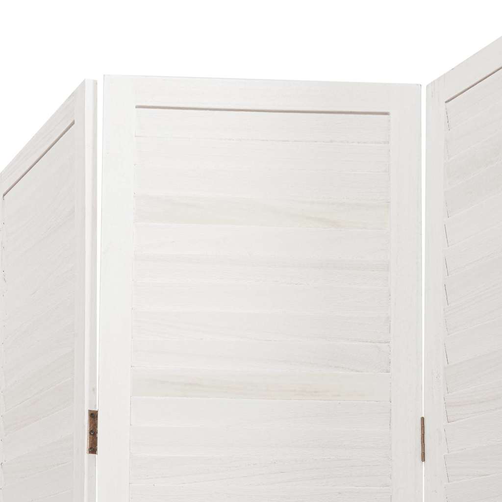 Divisorio Ambienti 6Pannelli Bianco Legno Massello di Paulownia
