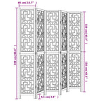 Divisorio Ambienti 5 Pannelli Marrone Legno Massello Paulownia