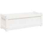 Fioriera da Giardino Bianca 90x31x31 cm Legno Massello di Pino