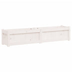 Fioriera da Giardino Bianca 150x31x31 cm Legno Massello di Pino
