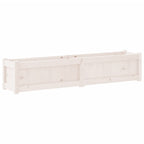 Fioriera da Giardino Bianca 150x31x31 cm Legno Massello di Pino
