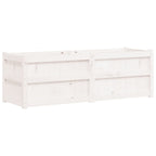 Fioriera da Giardino Bianca 150x50x50 cm Legno Massello di Pino