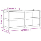 Fioriera Giardino Marrone Cera 150x50x70 cm Legno Massello Pino