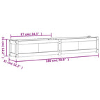 Fioriera Giardino Marrone Cera 180x31x31 cm Legno Massello Pino
