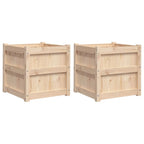 Fioriere da Giardino 2 pz in Legno Massello di Pino