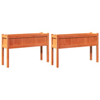 Fioriere da Giardino 2pz Gambe Marrone Cera Legno Massello Pino