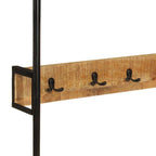 Appendiabiti con Ruote 90x35x190cm Legno Massello Mango e Ferro
