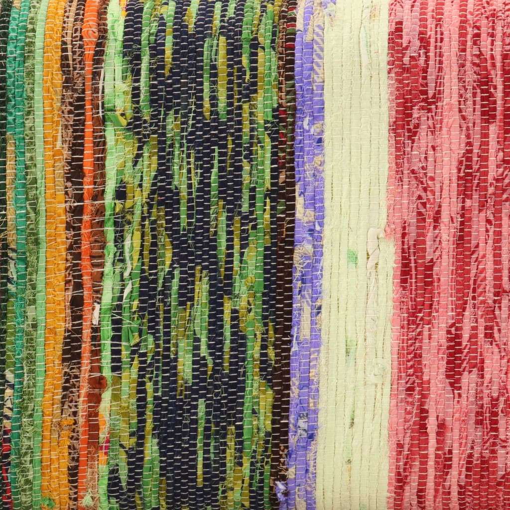 Panca Multicolore 160 cm Tessuto Chindi e Legno Massello Mango