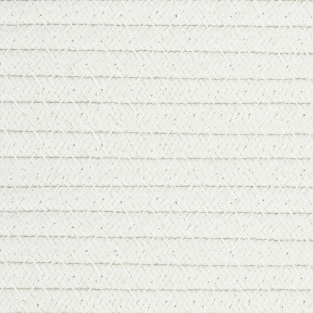 Cesto per Biancheria Grigio e Bianco Ø55x36 cm in Cotone