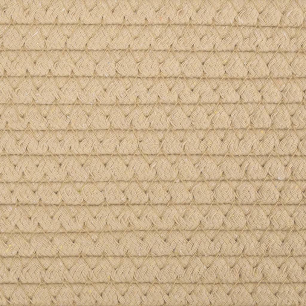 Cesto per Biancheria Beige e Bianco Ø55x36 cm in Cotone