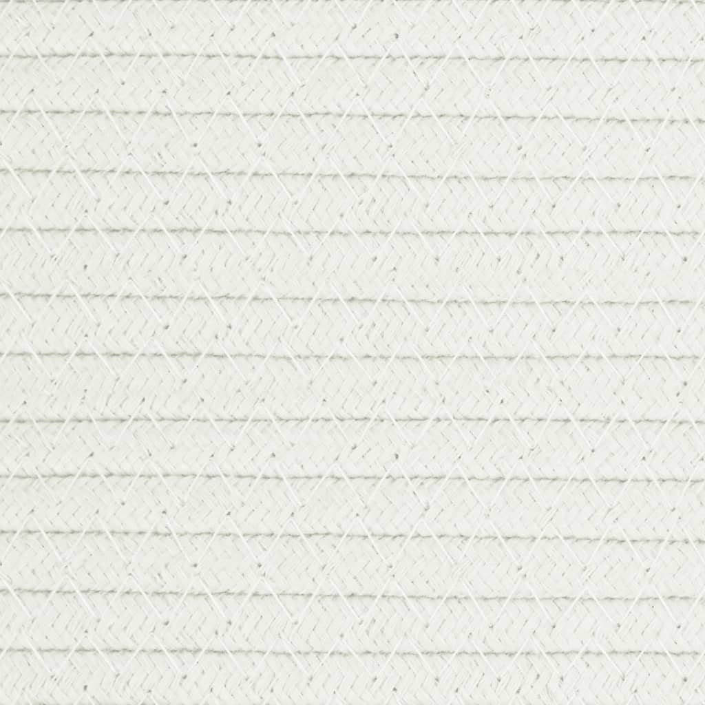 Cesto per Biancheria Beige e Bianco Ø55x36 cm in Cotone