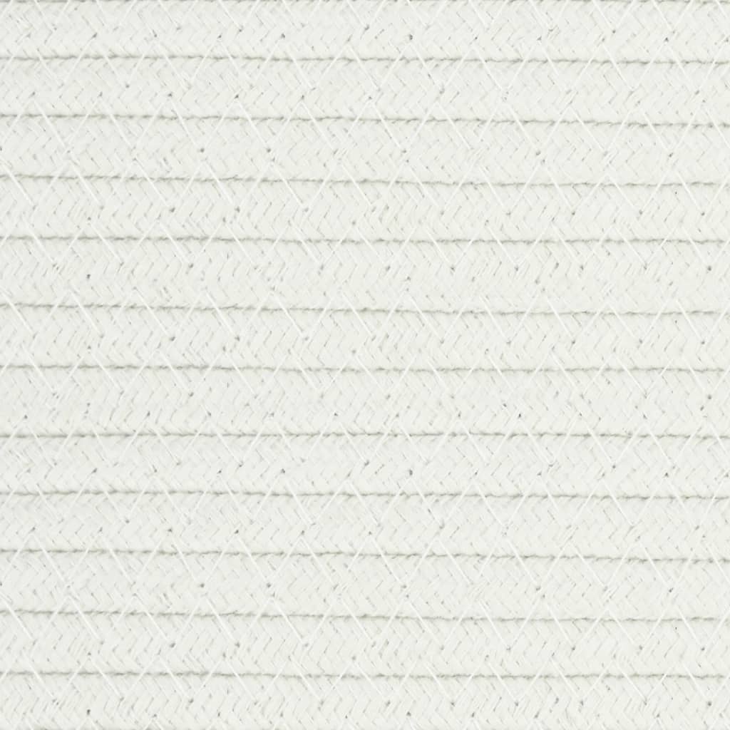 Cesto per Biancheria Beige e Bianco Ø60x36 cm in Cotone