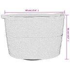Cesto per Biancheria Marrone e Bianco Ø60x36 cm in Cotone