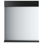 Specchio Bagno e Ripiano BERG Nero 60x12x70 cm Legno Massello