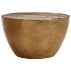 Tavolino da Salotto in Alluminio Martellato Ø 50x30 cm Ottone