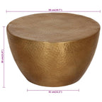 Tavolino da Salotto in Alluminio Martellato Ø 50x30 cm Ottone