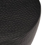 Tavolino da Salotto in Alluminio Martellato Ø 50x30 cm Nero