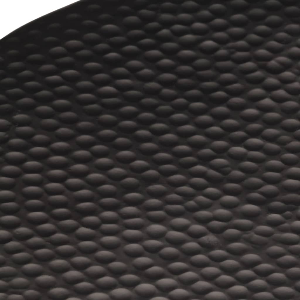 Tavolino da Salotto in Alluminio Martellato Ø 50x30 cm Nero