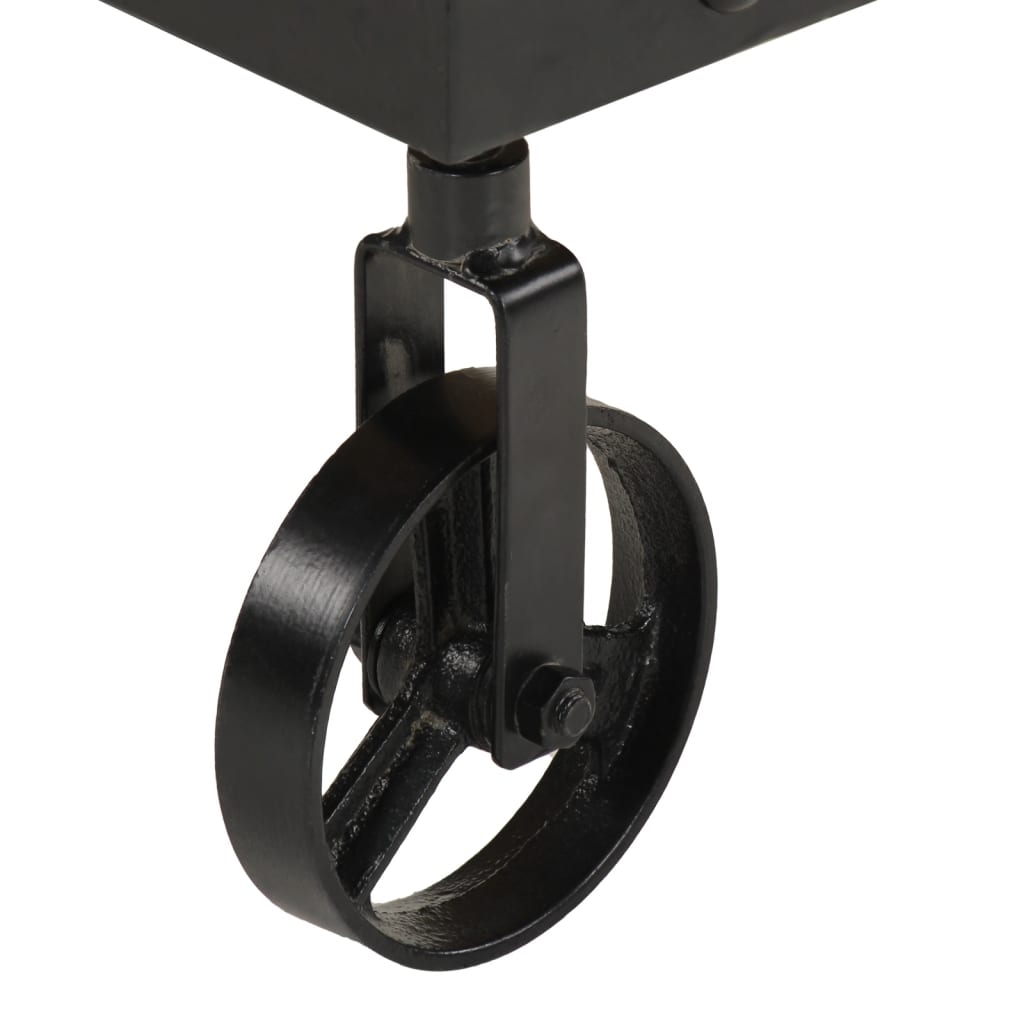 Tavolino da Salotto con Ruote Legno Massello Mango 100x55x26 cm