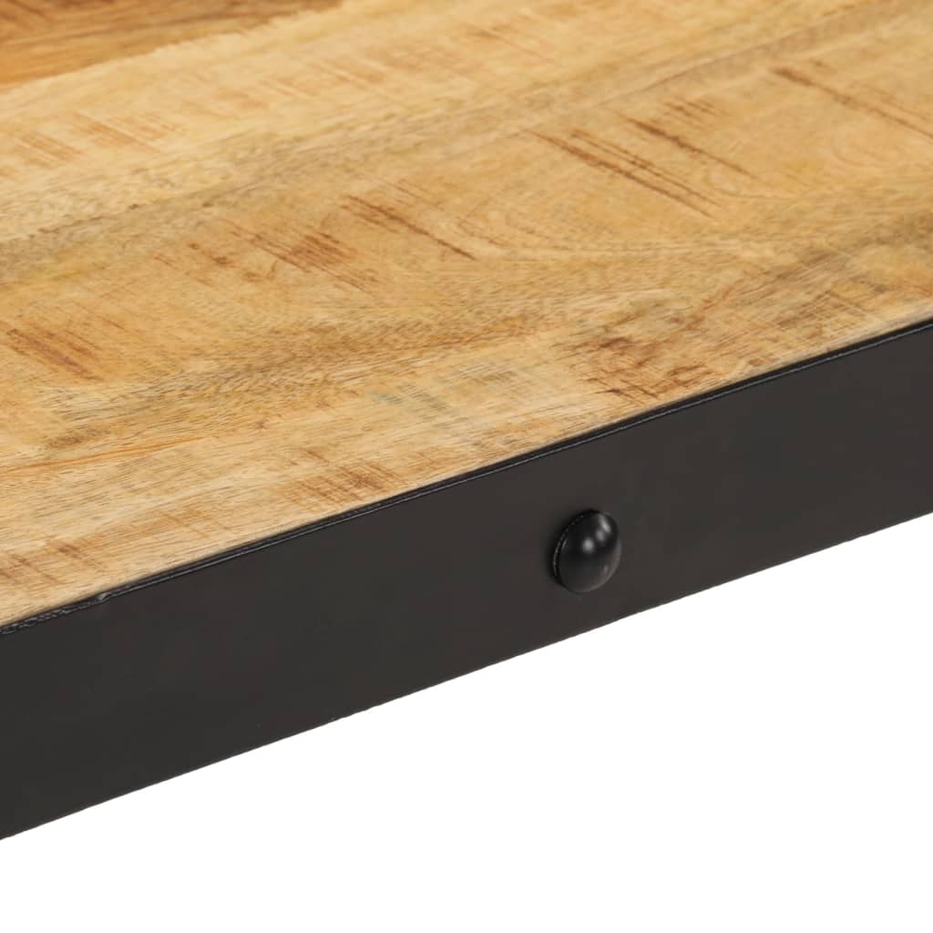 Tavolino da Salotto con Ruote Legno Massello Mango 100x55x26 cm