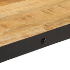 Tavolino da Salotto con Ruote Legno Massello Mango 100x55x26 cm