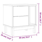 Comodino FLAM 49x35x50 cm in Legno Massello di Pino