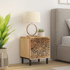 Comodino 40x33x46 cm in Legno Massello di Mango