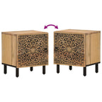 Comodini 2pz 40x33x46 cm in Legno Massello di Mango