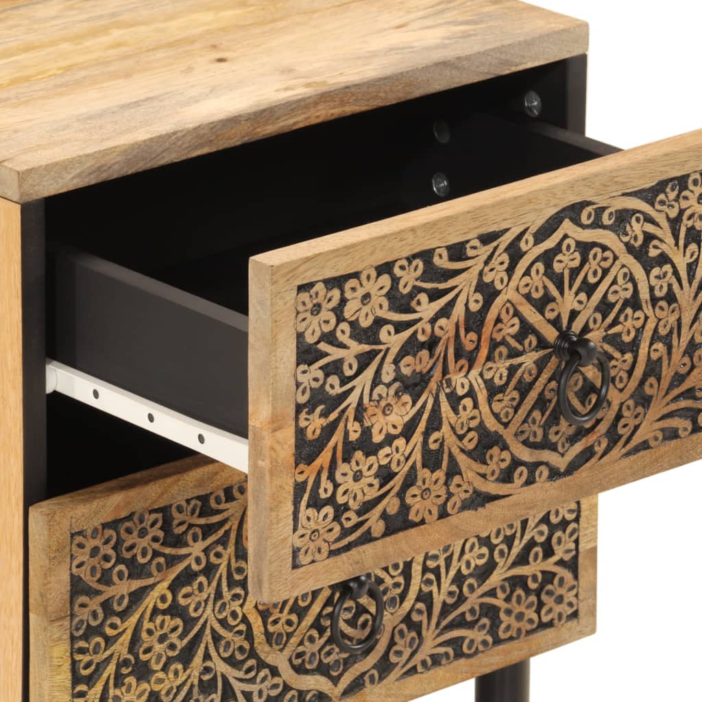 Comodino 40x33x46 cm in Legno Massello di Mango