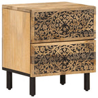 Comodini 2pz 40x33x46 cm in Legno Massello di Mango