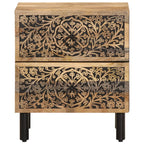 Comodini 2pz 40x33x46 cm in Legno Massello di Mango