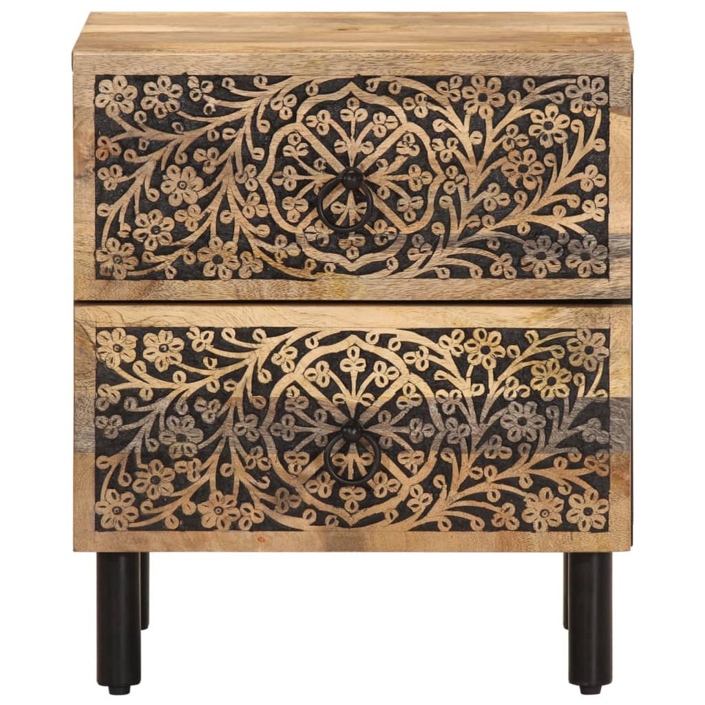 Comodini 2pz 40x33x46 cm in Legno Massello di Mango