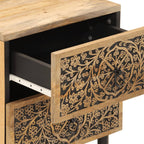Comodini 2pz 40x33x46 cm in Legno Massello di Mango