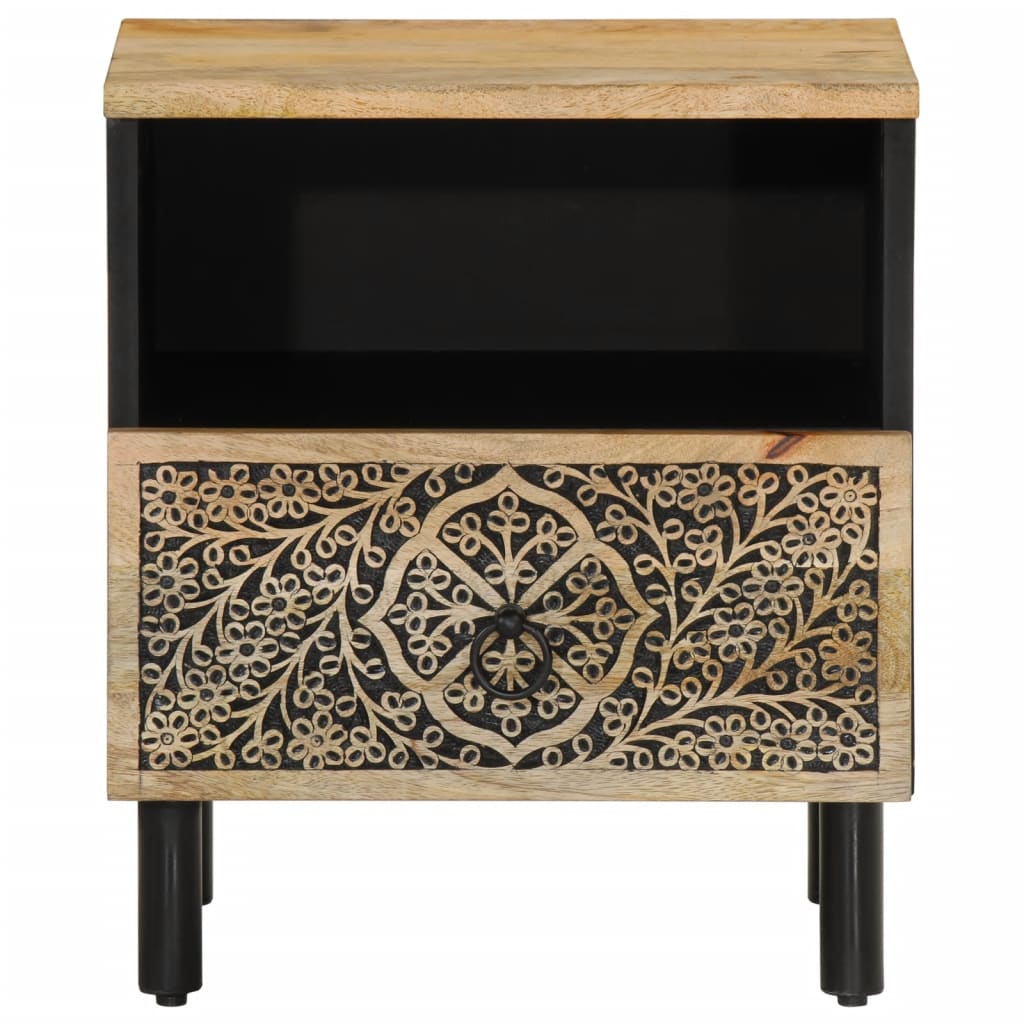 Comodino 40x33x46 cm in Legno Massello di Mango