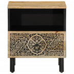 Comodino 40x33x46 cm in Legno Massello di Mango