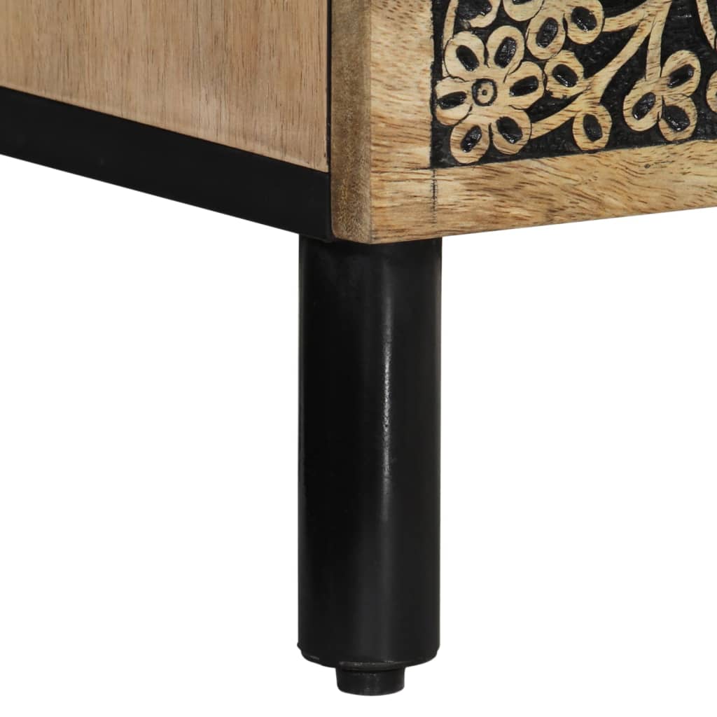 Comodino 40x33x46 cm in Legno Massello di Mango