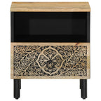 Comodini 2pz 40x33x46 cm in Legno Massello di Mango